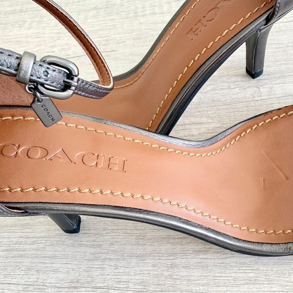 Coach Women's Silver and Brown Heels